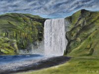 Cascate Skogafoss  Olio su Pannello telato - 30 x 40